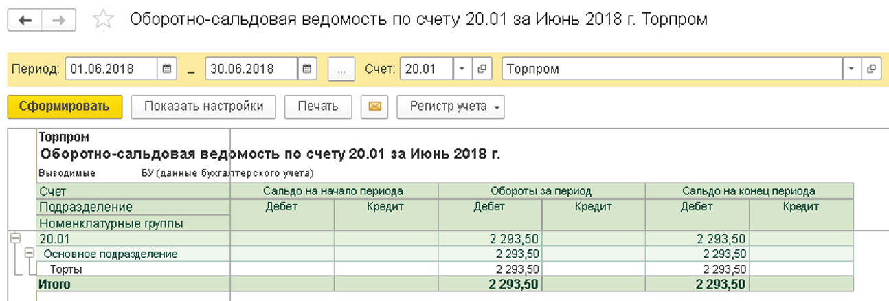 Отчет производства за смену в 1С Бухгалтерия 8.3